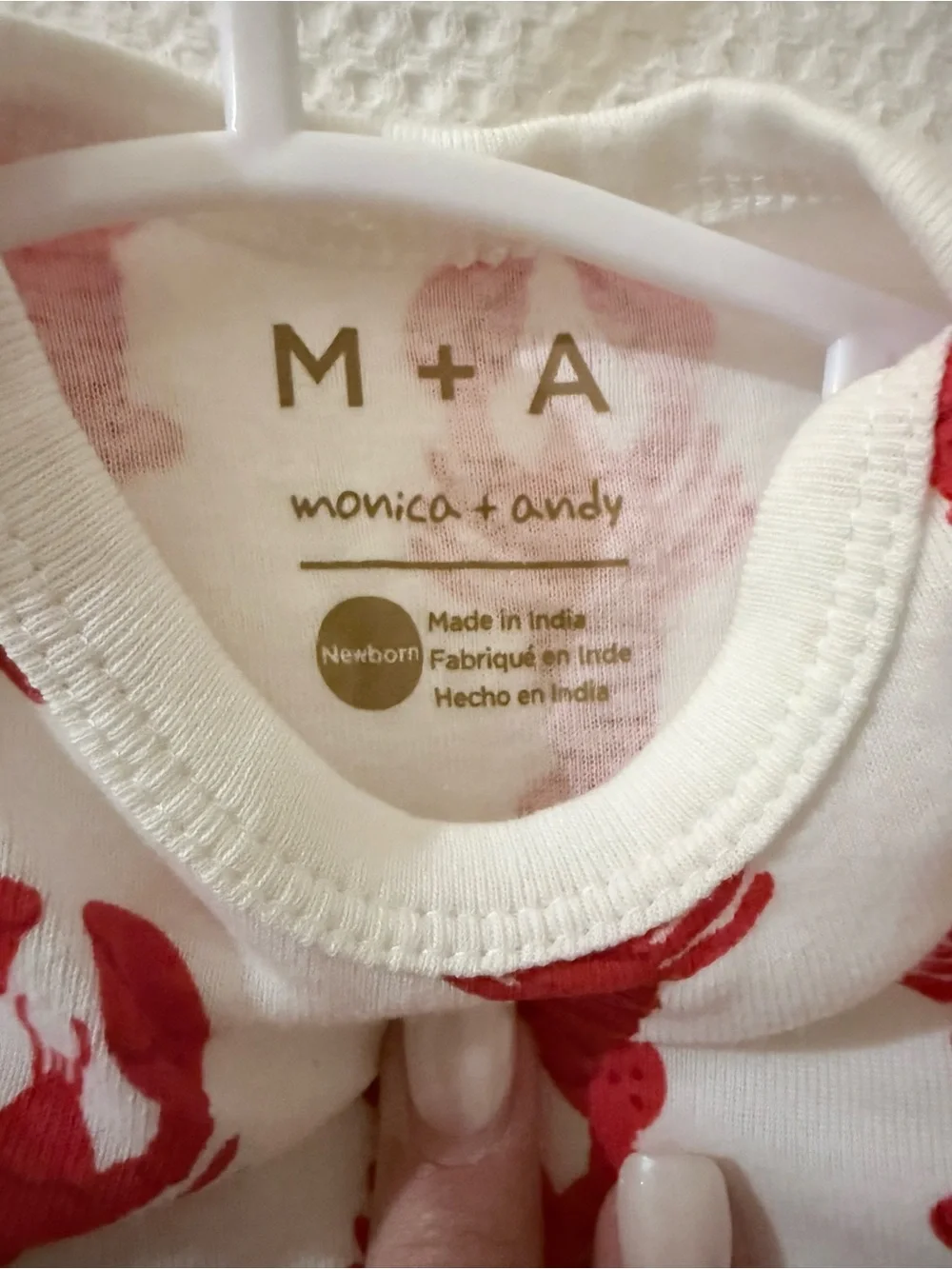 White and Red Lobster Two-Piece Baby Pajama Set